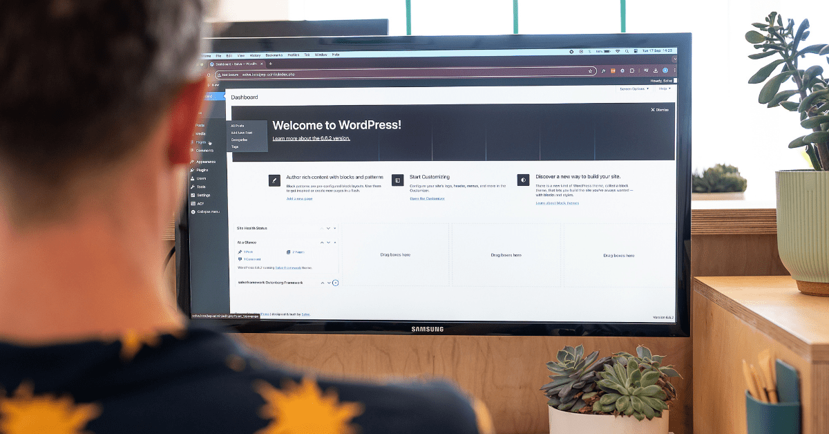 Website Maintenance Explained: Why It’s More Critical Than You Think 1 Website maintenance explained. A team member of Solve working on a wordpress website.