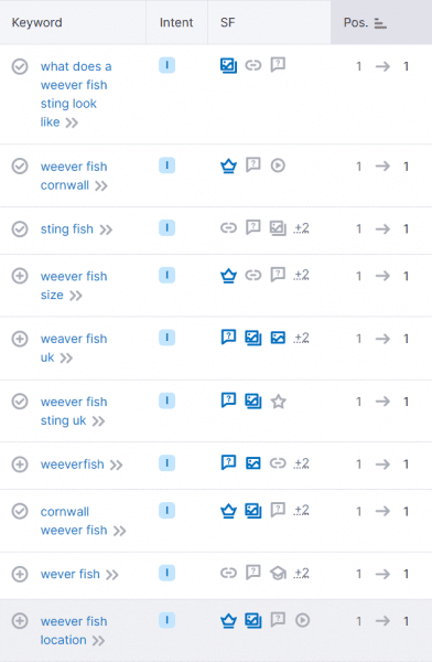 16 Simple Tips to Write a Blog Post That Ranks on Google 7 Weever Fish Ranking Position on Semrush