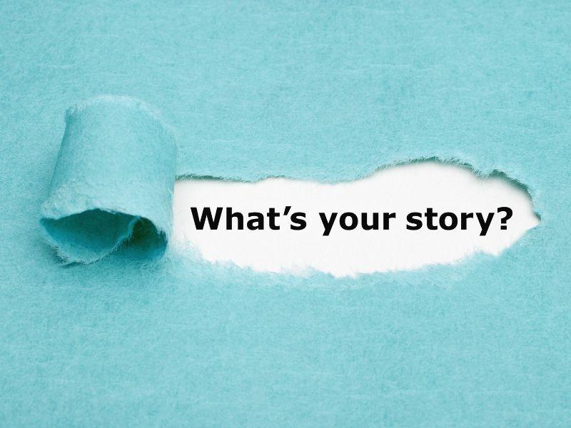 How SEO Can Benefit Your Influencer Marketing For Higher ROI 5 Wallpaper peeling back to reveal the sentence 'What's your story?'