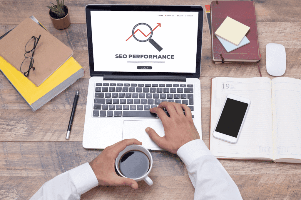 Ethical Link Building Strategies: Why Quality Backlinks Matter 5 man on computer looking at SEO performance